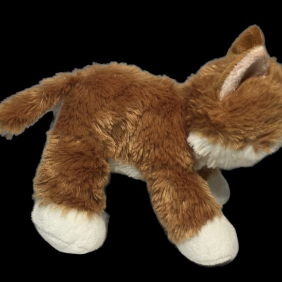 Aurora Kitten Cat Plush Bean Bag Orange White Ginger Stuffed Animal Soft Toy 8" - Picture 5 of 6